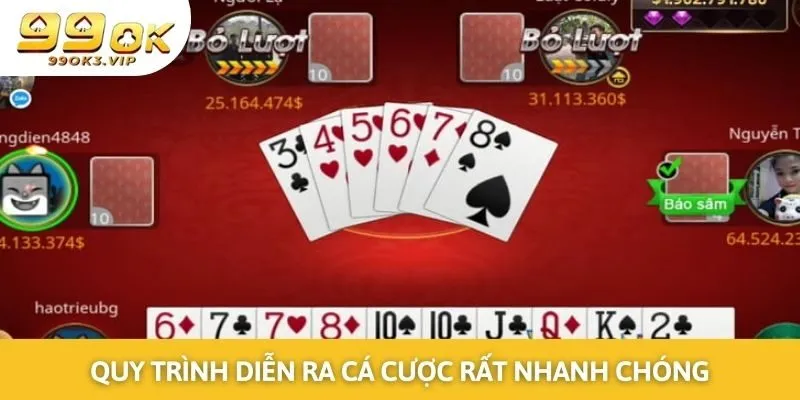 Quy trình diễn ra cá cược rất nhanh chóng